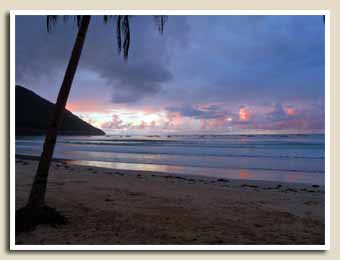 coucher de soleil et plage à Sabang